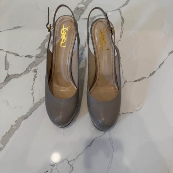 YSL Tribtoo Slingback, Grey, Size 41 1/2 - Picture 4 of 6